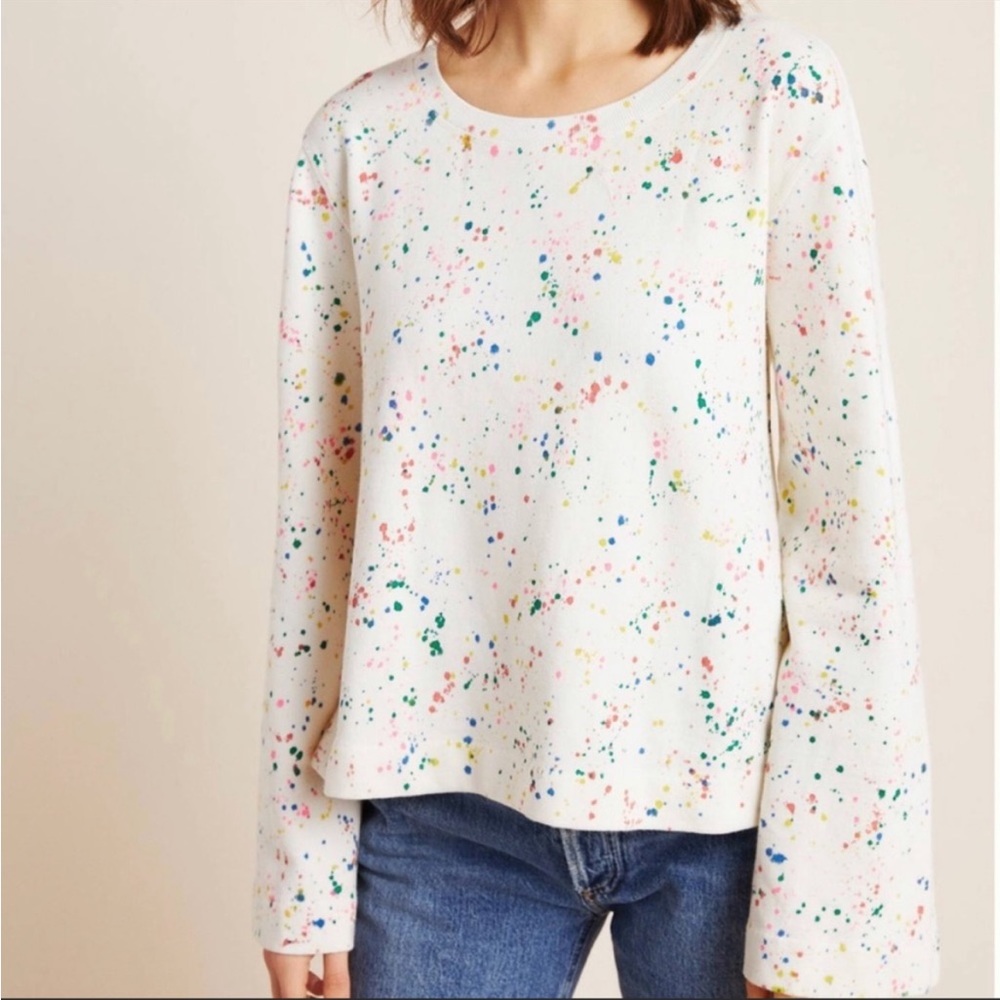 Anthropologie Maeve Jamie Paint Speckled Splatter Sweatshirt Small
